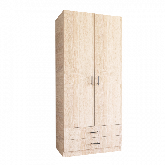 Dulap 2 usi si 2 sertare, H200 x L80 x A52cm, Material Pal 18mm, Culoare Sonoma [3]