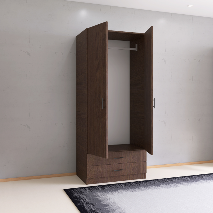 Dulap 2 usi si 2 sertare, H200 x L80 x A52cm, Material Pal 18mm, Culoare Wenge [2]