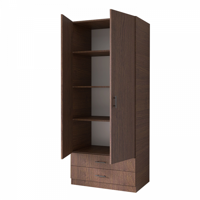 Dulap 2 usi si 2 sertare, H200 x L80 x A52cm, Material Pal 18mm, Culoare Wenge [2]