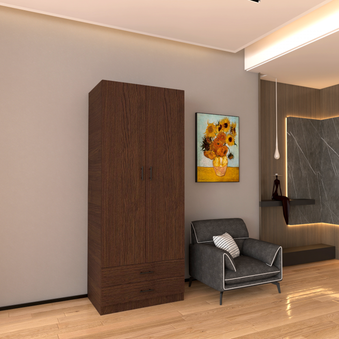 Dulap 2 usi si 2 sertare, H200 x L80 x A52cm, Material Pal 18mm, Culoare Wenge [1]