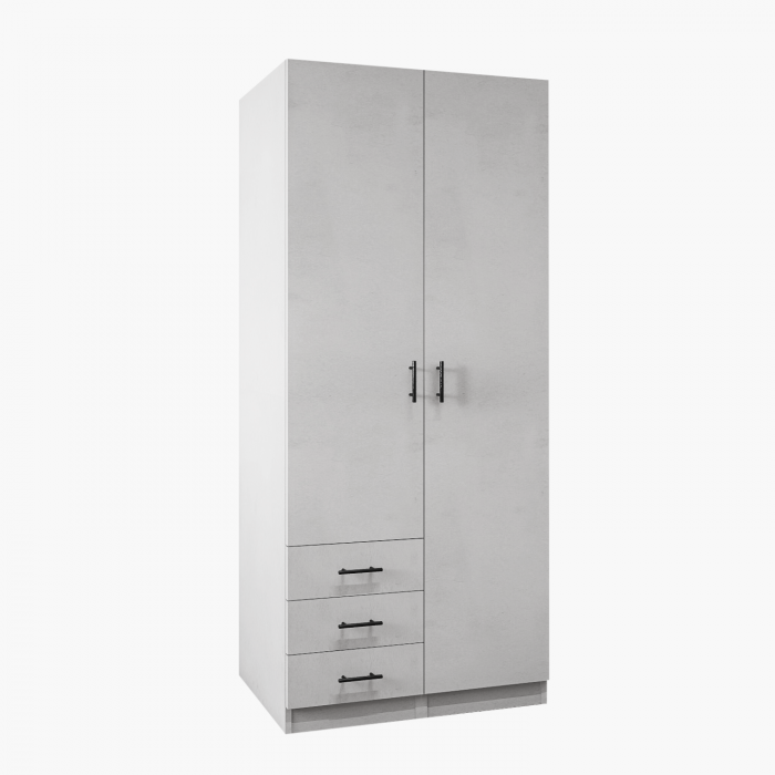 Dulap 2 usi si 3 sertare, H200 x L80 x A50cm, Material Pal 18mm, Culoare Alb [1]