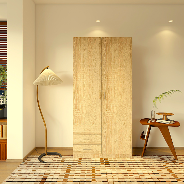 Dulap 2 usi si 3 sertare, H200 x L80 x A50cm, Material Pal 18mm, Culoare Sonoma [2]