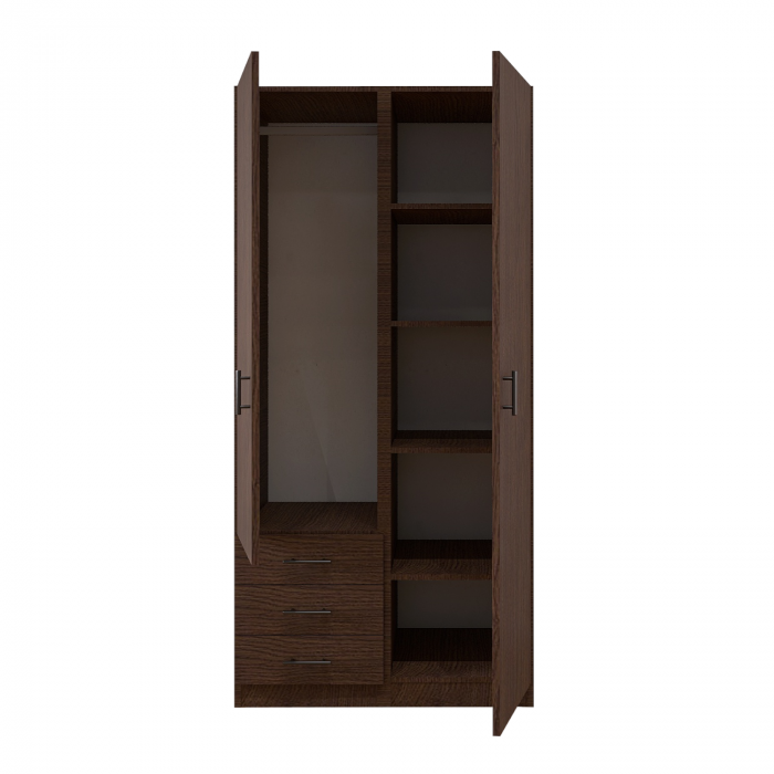 Dulap 2 usi si 3 sertare, H200 x L80 x A50cm, Material Pal 18mm, Culoare Wenge [2]
