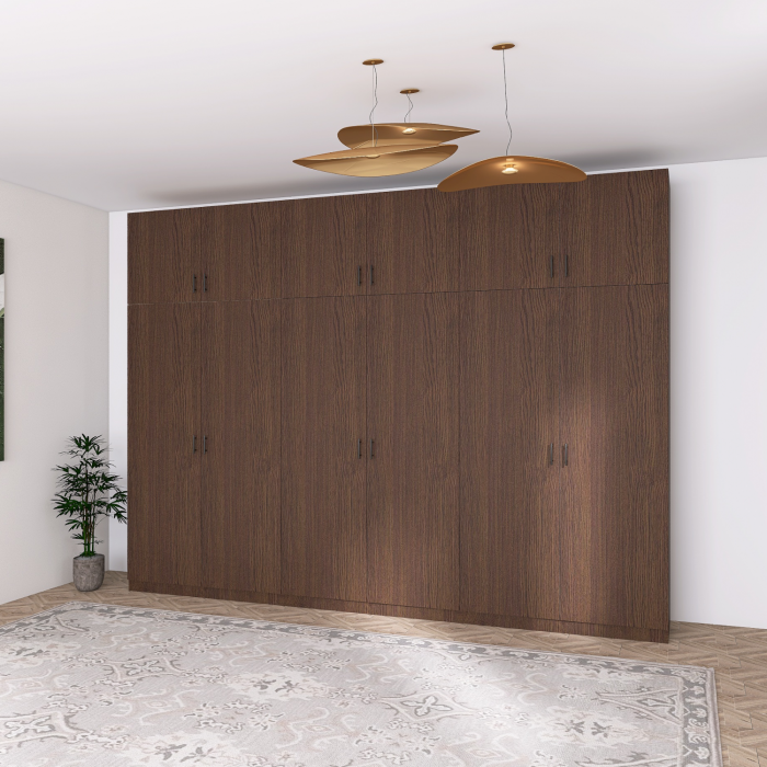 Dulap 6 Uși cu Suprapozabil, H240 x L240 x A50 cm. Culoare WENGE, Pal 18mm, Cant ABS [3]