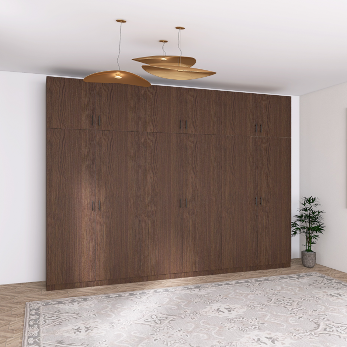 Dulap 6 Uși cu Suprapozabil, H240 x L240 x A50 cm. Culoare WENGE, Pal 18mm, Cant ABS [1]