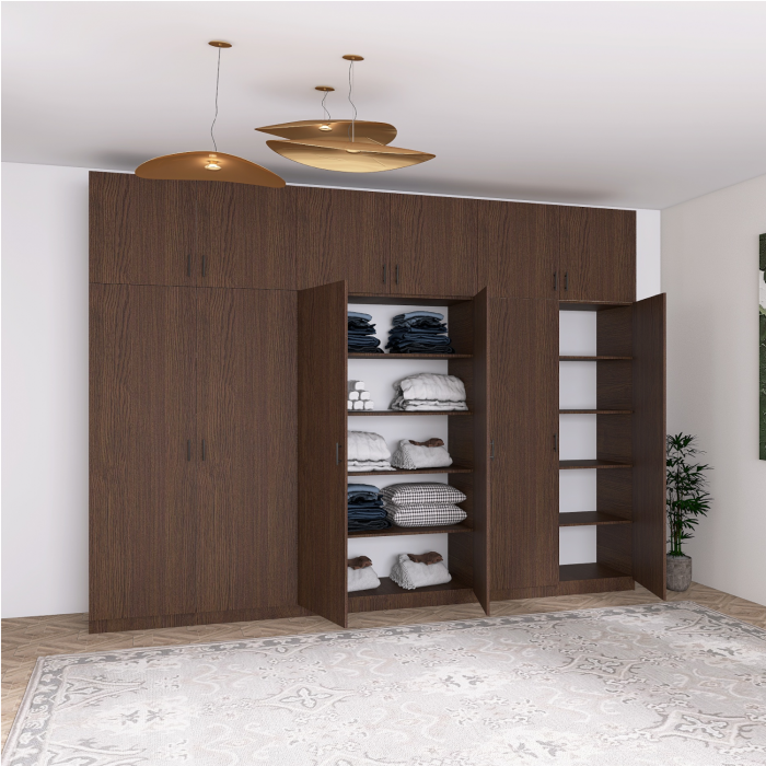 Dulap 6 Uși cu Suprapozabil, H240 x L240 x A50 cm. Culoare WENGE, Pal 18mm, Cant ABS [2]