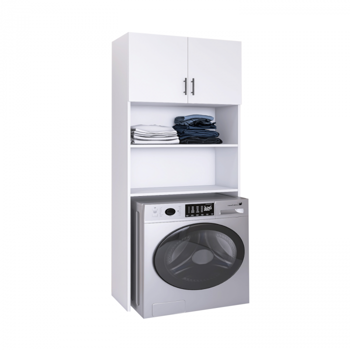 Dulap Baie Masina Spalat H200 x L64 x A35 cm, PAL 18mm, Cant ABS, Culoare Alb [1]