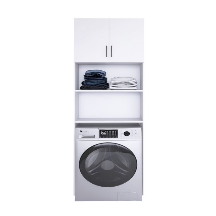 Dulap Baie Masina Spalat H200 x L64 x A35 cm, PAL 18mm, Cant ABS, Culoare Alb [3]