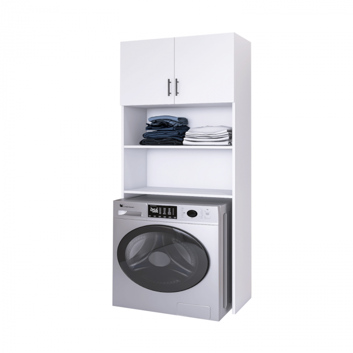 Dulap Baie Masina Spalat H200 x L64 x A35 cm, PAL 18mm, Cant ABS, Culoare Alb [2]