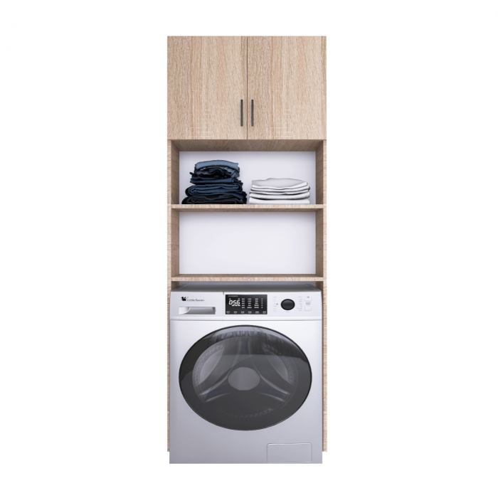 Dulap Baie Masina Spalat H200 x L64 x A35 cm, PAL 18mm, Cant ABS, Culoare Sonoma [2]