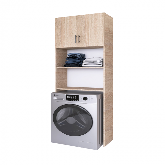 Dulap Baie Masina Spalat H200 x L64 x A35 cm, PAL 18mm, Cant ABS, Culoare Sonoma [3]