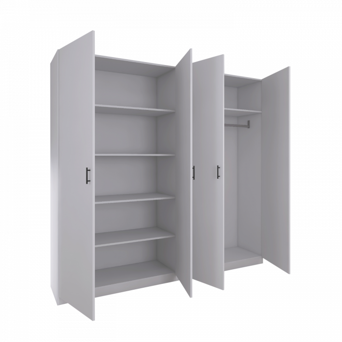Dulap cu 4 ui H200 x A52 x L160cm, Culoare Alb. Pal 18mm [3]