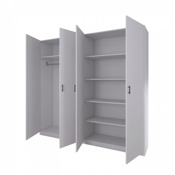 Dulap cu 4 ui H200 x A52 x L160cm, Culoare Alb. Pal 18mm [4]