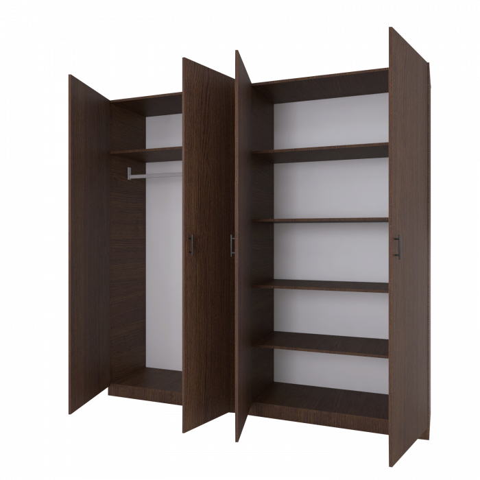 Dulap cu 4 ui H200 x A52 x L160cm, Culoare Wenge, Pal 18mm [4]