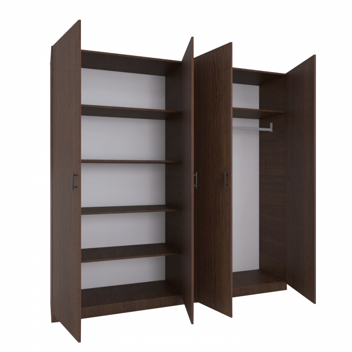 Dulap cu 4 ui H200 x A52 x L160cm, Culoare Wenge, Pal 18mm [3]