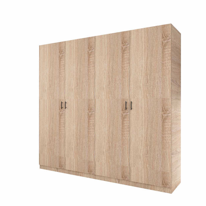 Dulap cu 4 usi H200 x L160 x A52cm, Culoare Stejar Sonoma, Material PAL 18mm [4]