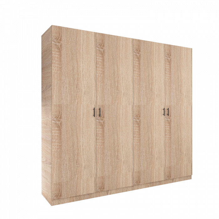 Dulap cu 4 usi H200 x L160 x A52cm, Culoare Stejar Sonoma, Material PAL 18mm [2]