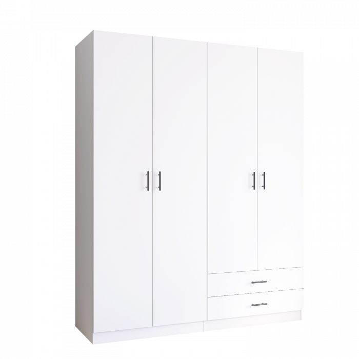 Dulap cu 4 usi si 2 sertare H200 x A52 x L160 cm, Pal 18mm, Culoare Alb [2]