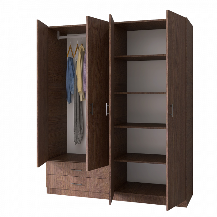 Dulap cu 4 usi si 2 sertare H200 x A52 x L160 cm, Pal 18mm, Culoare Wenge [3]