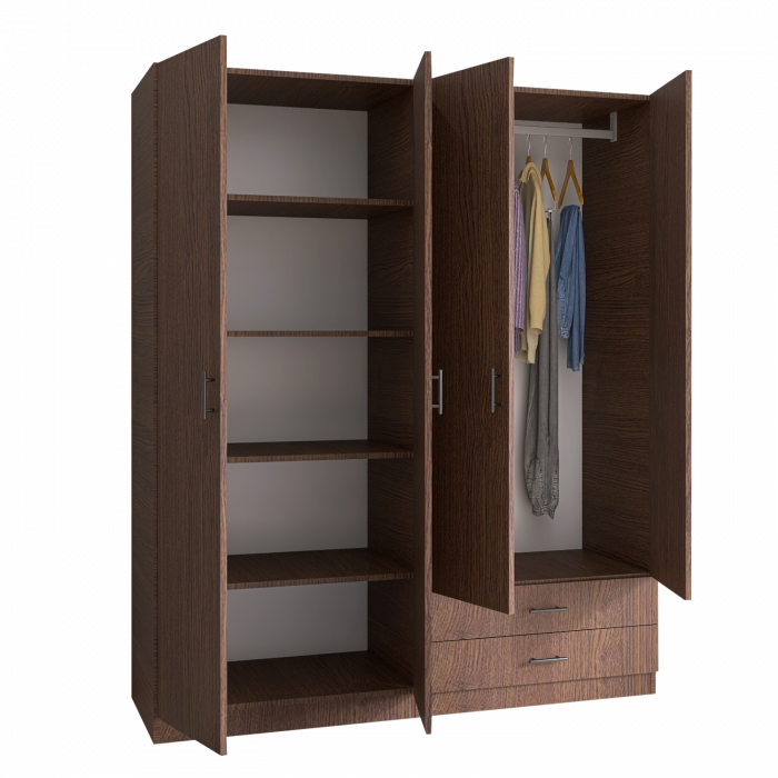 Dulap cu 4 usi si 2 sertare H200 x A52 x L160 cm, Pal 18mm, Culoare Wenge [1]