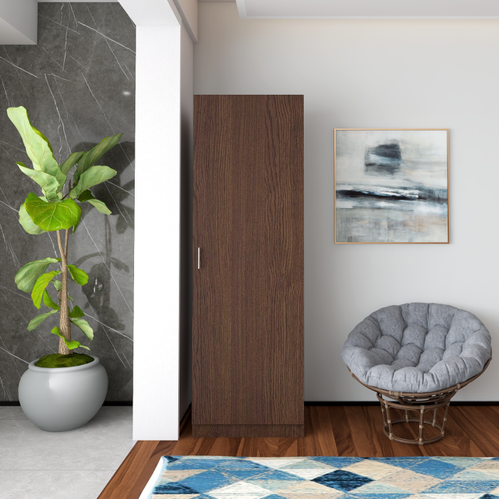 Dulap cu o usa cu bara haine H200 x L50 x A52cm , Culoare Wenge, Pal 18mm [2]