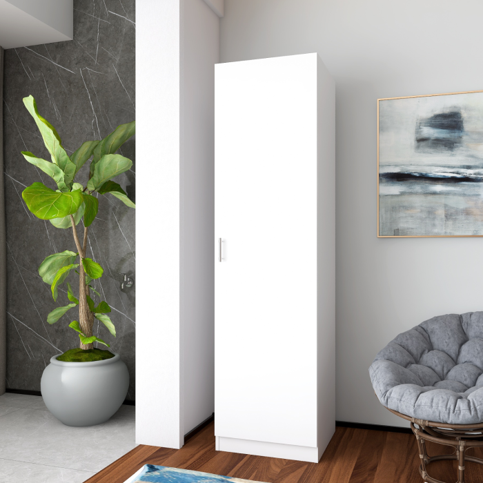 Dulap cu o usa  CU POLITE H200 x L50 x A52cm , Culoare ALB, Pal 18mm [1]