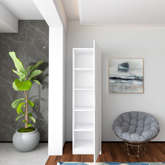 Dulap cu o usa  CU POLITE H200 x L50 x A52cm , Culoare ALB, Pal 18mm [3]