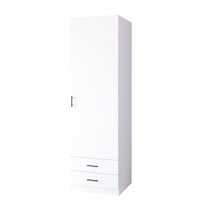 Dulap cu o usa si 2 sertare H200 x L50 x A52cm , Culoare Alb, Pal 18mm [4]