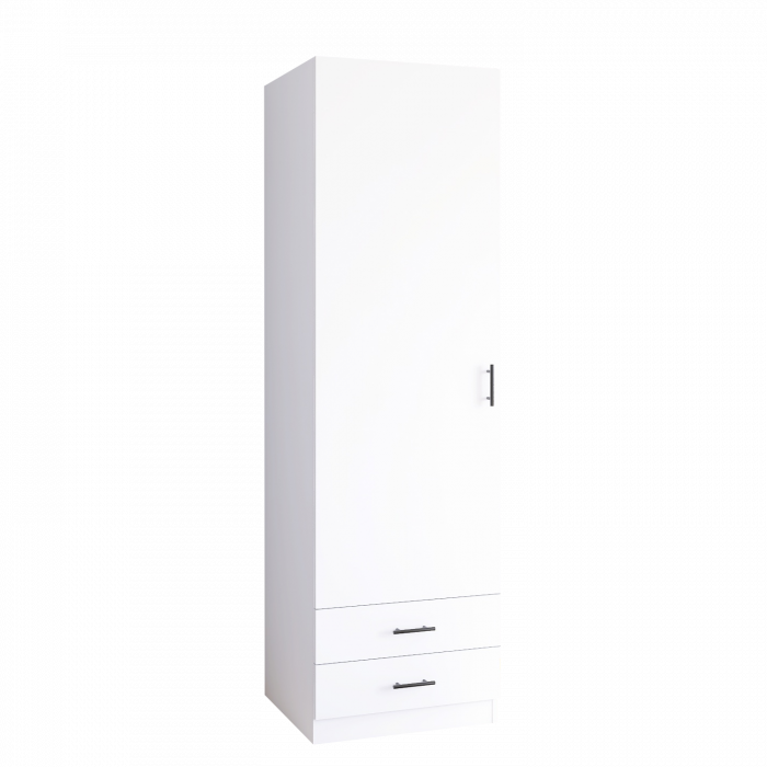 Dulap cu o usa si 2 sertare H200 x L50 x A52cm , Culoare Alb, Pal 18mm [1]