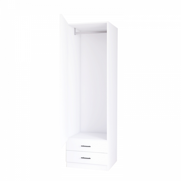 Dulap cu o usa si 2 sertare H200 x L50 x A52cm , Culoare Alb, Pal 18mm [3]