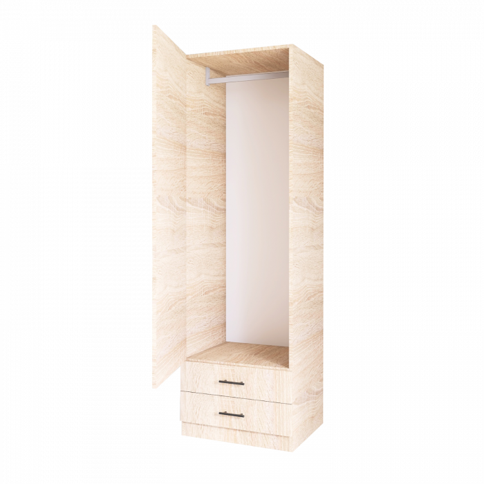 Dulap cu o usa si 2 sertare H200 x L50 x A52cm , Culoare Stejar Sonoma, Pal 18mm [2]