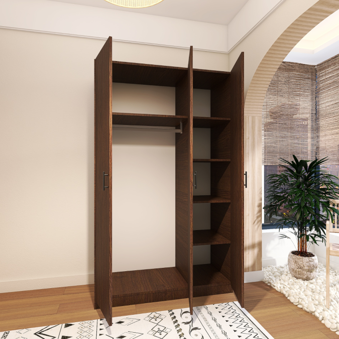 Dulap Oslo , 3 Usi  Wenge, 120 x 52 x 200 cm, Material Pal 18mm [2]