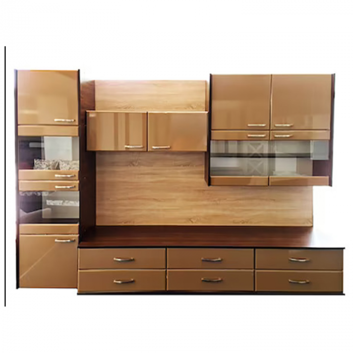 Set Mobila Living Montreal, Fronturi MDF, Culoare Cappuccino, 300x53x212cm [1]