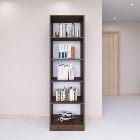 Bibliotecă cu 4 rafturi – H200 x A30 x L40 cm, Culoare Wenge, Pal 18mm [2]