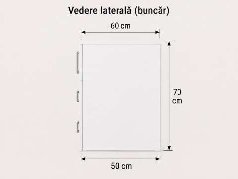 Birou cu 3 sertare si buncher, L140 x H70 x A60 cm, Culoare Alb, Pal 18mm [2]