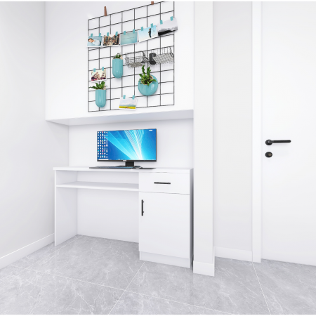 Birou L120 x H80 x A60 cm, Culoare Alb Perlat, Pal 18mm [1]
