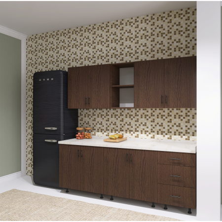 Bucatarie Lora 200 cm, Culoare Wenge,  Pal 18mm, Blat Termorezistent [2]