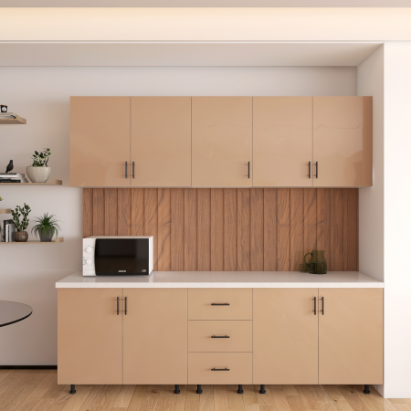 BUCATARII STANDARD - Bucatarie MIA 200 cm, Culoare Capucino, Front MDF, Pal 18mm, Blat Termorezistent 2,8 cm