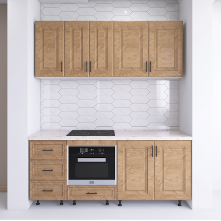 BUCATARII STANDARD - Bucatarie Torino 180 cm, Culoare Nuc, MDF 18mm, Blat Termorezistent 2,8 cm