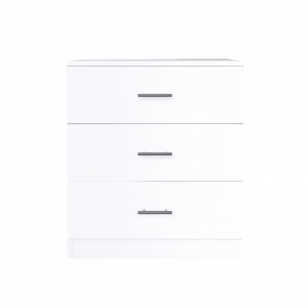Comoda 3 sertare L80 cm x A42.5 cm x H75 cm, Culoare Alb, Pal 18mm [2]