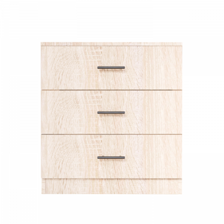 Comoda 3 sertare L80 cm x A43 cm x H75 cm, Culoare Stejar Sonoma, Pal 18mm [2]