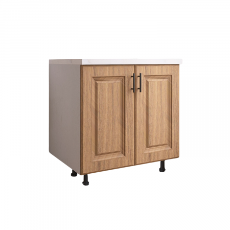 CORPURI INFERIOARE - Corp Bucatarie H80 x A50 x L80 cm, Culoare  MDF Nuc , Blat Termorezistent