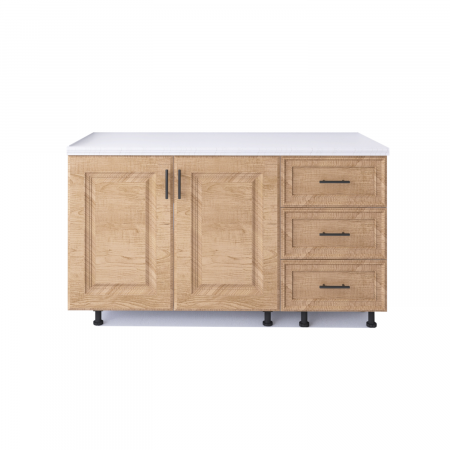 Corp Bucatarie Inferior H90 x A50 x L120 cm, Culoare Nuc,Front MDF infoliat , Pal 18mm, Blat Termorezistent 120 cm [3]