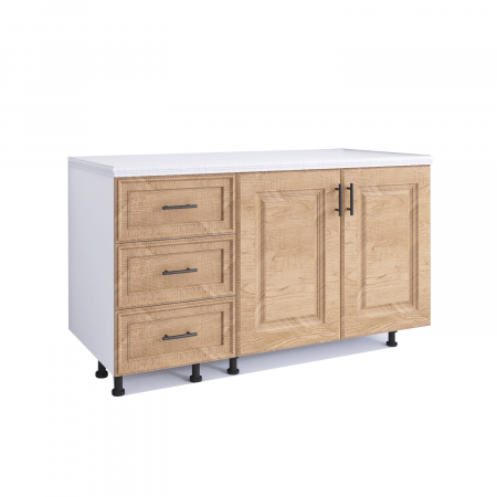 CORPURI INFERIOARE - Corp Bucatarie Inferior H90 x A50 x L120 cm, Culoare Nuc,Front MDF infoliat , Pal 18mm, Blat Termorezistent 120 cm