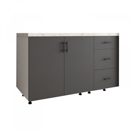 CORPURI INFERIOARE - Corp Bucatarie L120 x H80 x A50cm, Front MDF VOPSIT  Gri Antracit, Carcasa Pal 18mm