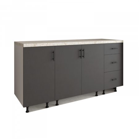 CORPURI INFERIOARE - Corp Bucatarie L160 x H80 x A50cm, Front MDF VOPSIT Gri Antracit, Carcasa Pal 18mm