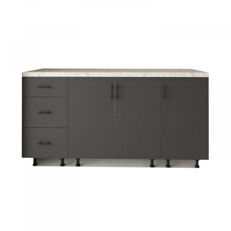 Corp Bucatarie L160 x H80 x A50cm, Front MDF VOPSIT Gri Antracit, Carcasa Pal 18mm [2]