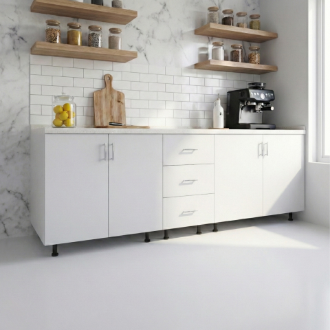 CORPURI INFERIOARE - Corp Bucatarie L200 x H80 x A50cm, Culoare Alb,  Pal 18mm