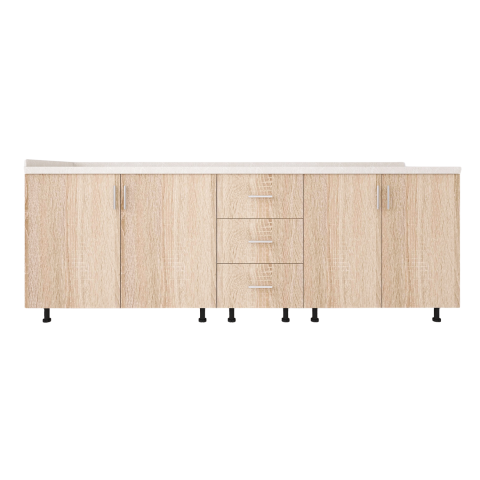 Corp Bucatarie L200 x H80 x A50cm, Front Stejar Sonoma,  Pal 18mm [1]