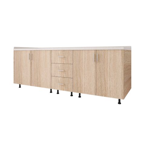 Corp Bucatarie L200 x H80 x A50cm, Front Stejar Sonoma,  Pal 18mm [2]